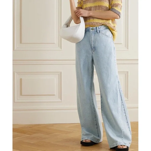 NWT Frame Le Baggy Palazzo jeans Natoma Clean 23 - Picture 5 of 9